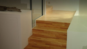 Photographie d'un escalier contemporain en bois - Slide 02 du diaporama d'accueil